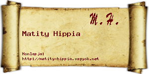 Matity Hippia névjegykártya